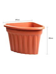 Wham Set of 3 Brown Garden Vista 49cm Plastic Corner Planters - Image 4 of 4