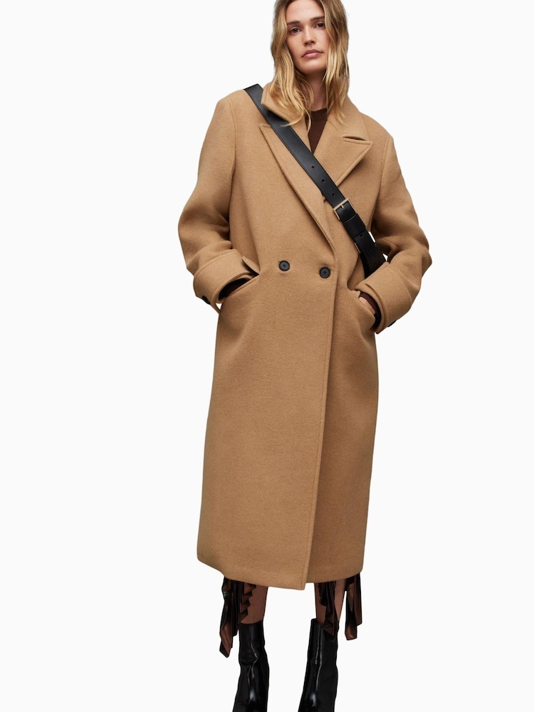AllSaints Brown Mabel Coat - Image 1 of 6