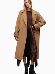 AllSaints Brown Mabel Coat - Image 3 of 6