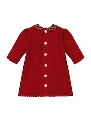 Emile Et Rose Red Knitted Bow Detail Christmas Dress & Tights - Image 4 of 4
