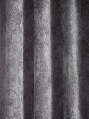 Catherine Lansfield Silver Crushed Velvet Lined Eyelet Curtains - Image 3 of 4