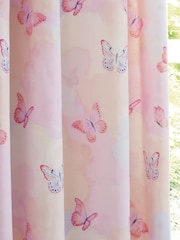 Catherine Lansfield Pink Ombre Butterflies Fully Reversible Eyelet Curtains - Image 4 of 5