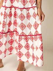 M&Co Cream Printed Tile Maxi Dress - Image 4 of 5
