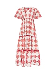 M&Co Cream Printed Tile Maxi Dress - Image 5 of 5
