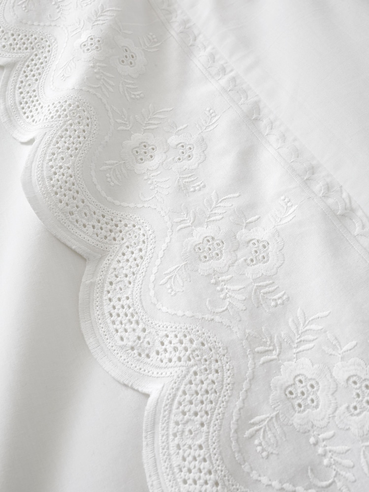 Ensemble housse de couette et taie d'oreiller en dentelle de coton Bianca Elise - Image 5 sur 5