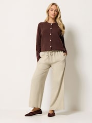 M&Co Natural Linen Blend Wide Leg Trousers - Image 2 of 6