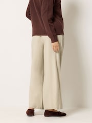 M&Co Natural Linen Blend Wide Leg Trousers - Image 3 of 6