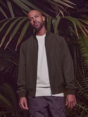 Brown Shower Resistant Bomber Jacket - Image 1 of 9