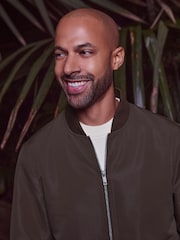 Brown Shower Resistant Bomber Jacket - Image 3 of 9
