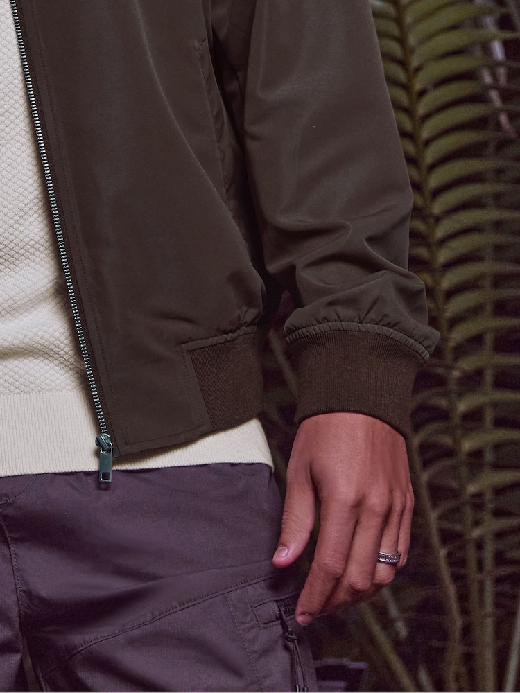 Brown Shower Resistant Bomber Jacket - Image 4 of 9