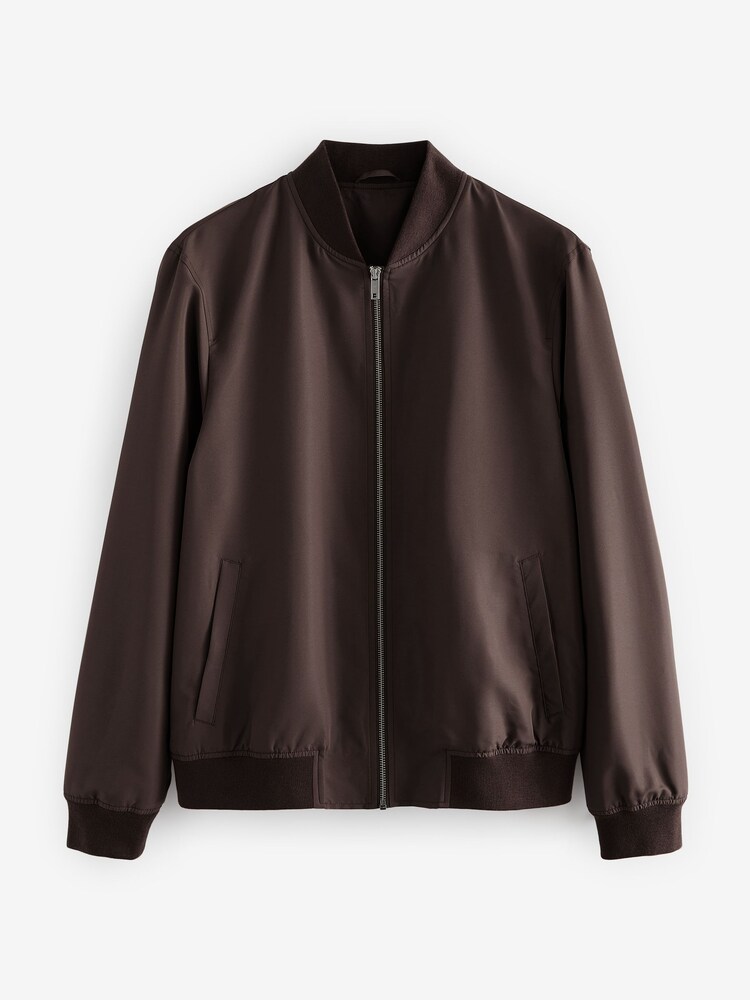 Brown Shower Resistant Bomber Jacket - Image 5 of 9