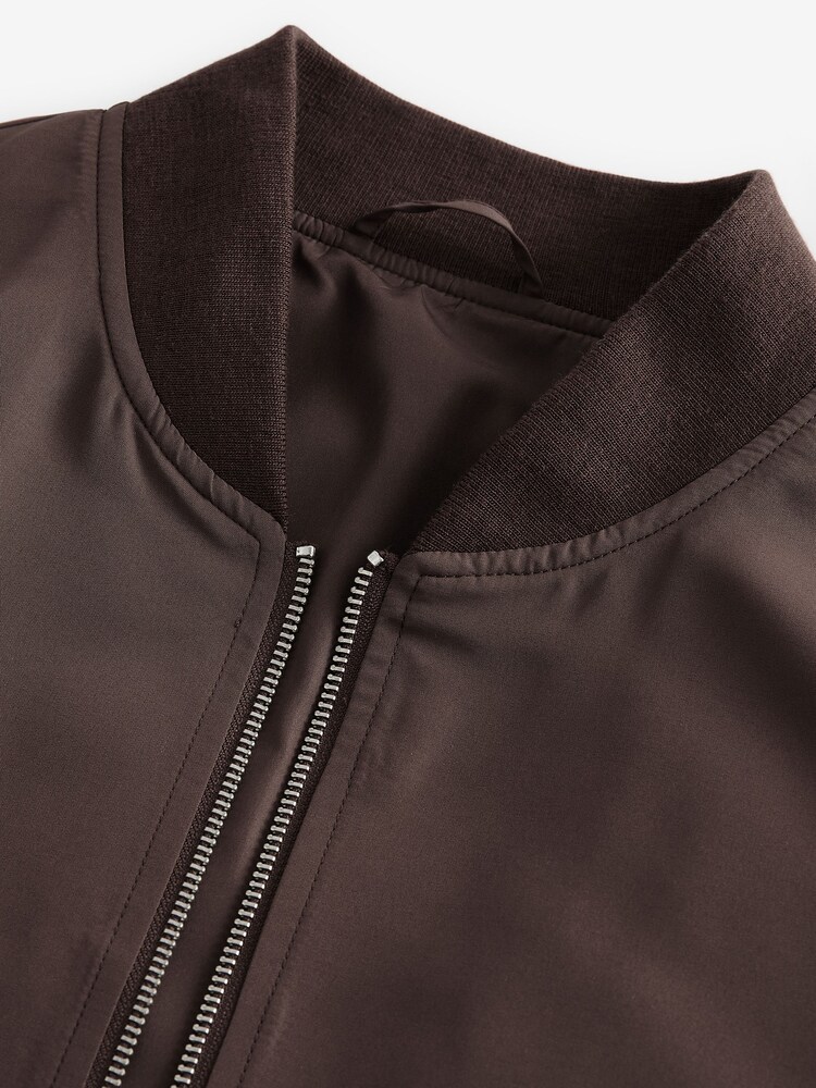 Brown Shower Resistant Bomber Jacket - Image 7 of 9