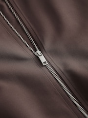 Brown Shower Resistant Bomber Jacket - Image 8 of 9