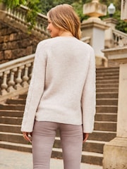 Sosandar Natural Cable Sleeve Knitted Jumper - Image 2 of 5