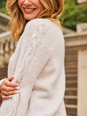 Sosandar Natural Cable Sleeve Knitted Jumper - Image 5 of 5