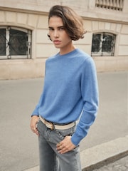 BHOEM Blue Cashmere Crew-Neck Jumper - Image 1 of 6