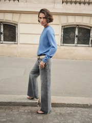 BHOEM Blue Cashmere Crew-Neck Jumper - Image 3 of 6