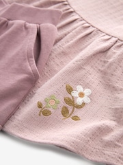 Purple Floral Embroidered Short Sleeve T-Shirt and Cargo Set (3mths-7yrs) - Image 7 of 8
