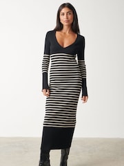 Pretty Lavish Black Vanessa Stripped Knit Dress - Image 1 of 3