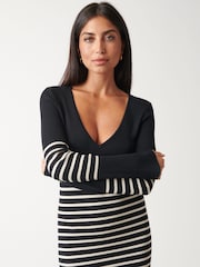 Pretty Lavish Black Vanessa Stripped Knit Dress - Image 3 of 3