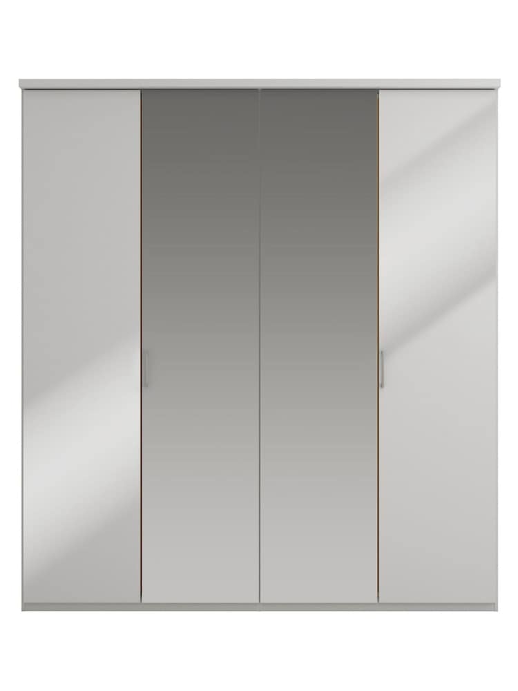 Wiemann Peyton Grey Glass and Mirror Semi Fitted 4 Door Wardrobe - Image 2 of 4