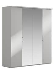 Wiemann Peyton Grey Glass and Mirror Semi Fitted 4 Door Wardrobe - Image 3 of 4