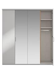 Wiemann Peyton Grey Glass and Mirror Semi Fitted 4 Door Wardrobe - Image 4 of 4