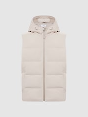Reiss Stone Leftwich Quilted Hooded Gilet - Image 2 of 4
