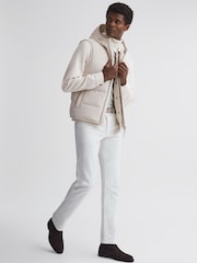 Reiss Stone Leftwich Quilted Hooded Gilet - Image 3 of 4