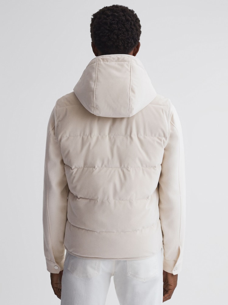 Reiss Stone Leftwich Quilted Hooded Gilet - Image 4 of 4