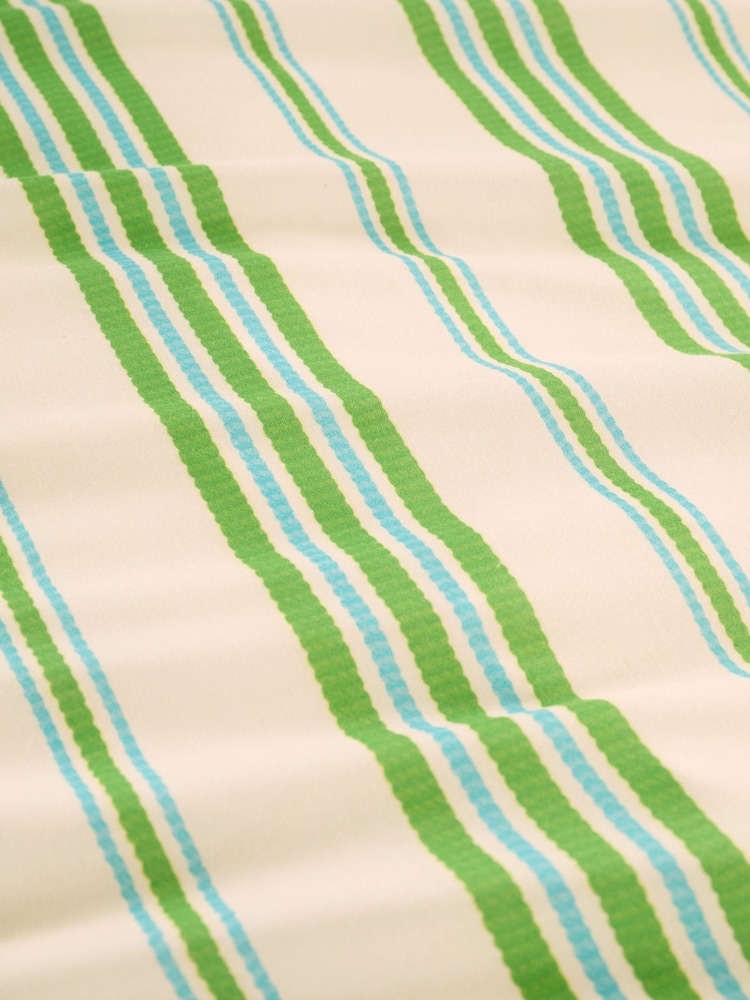 Sophie Robinson Green Stripe Cotton Fitted Sheet - Image 3 of 3 Sophie Robinson Green Stripe Cotton Fitted Sheet - Image 3 of 3