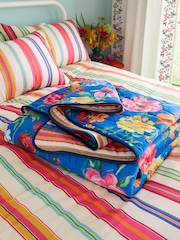 Sophie Robinson Bright Darling Floral Stripe Reversible Bedspread - Image 4 of 4