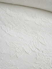 Catherine Lansfield White Jacquard Leaves Duvet Cover and Pillowcase Set - Image 4 of 4