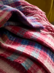 Sophie Robinson Pink/Red Darling Waffle Check Large Blanket Throw - Image 2 of 4