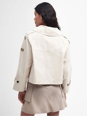 Barbour International® Beige Hadfield Cropped Trench Coat - Image 2 of 8