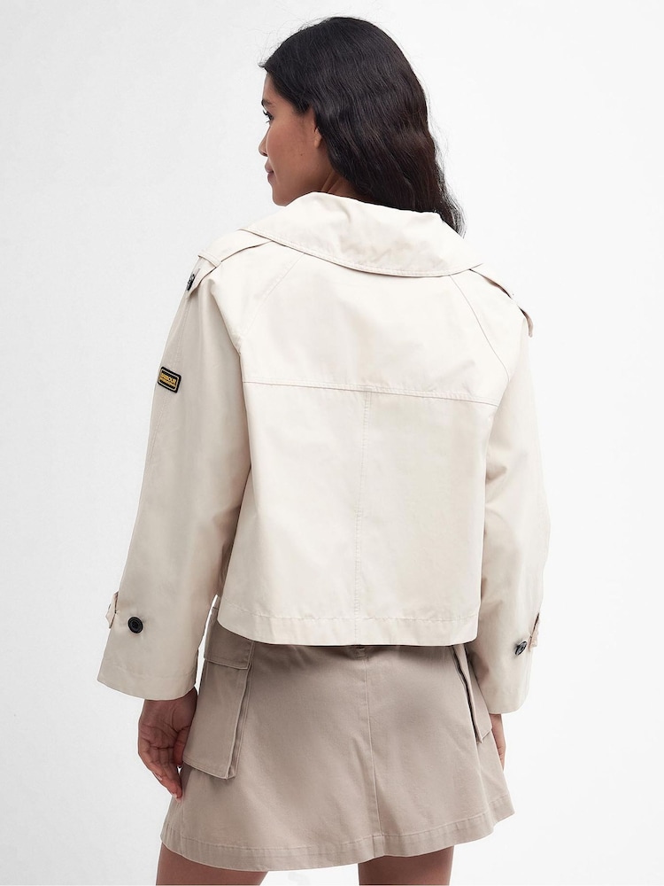 Barbour International® Beige Hadfield Cropped Trench Coat - Image 2 of 8 Barbour International® Beige Hadfield Cropped Trench Coat - Image 2 of 8