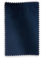 Blue Dark Navy Matte Velvet Pencil Pleat Blackout/Thermal Curtains - Image 8 of 8