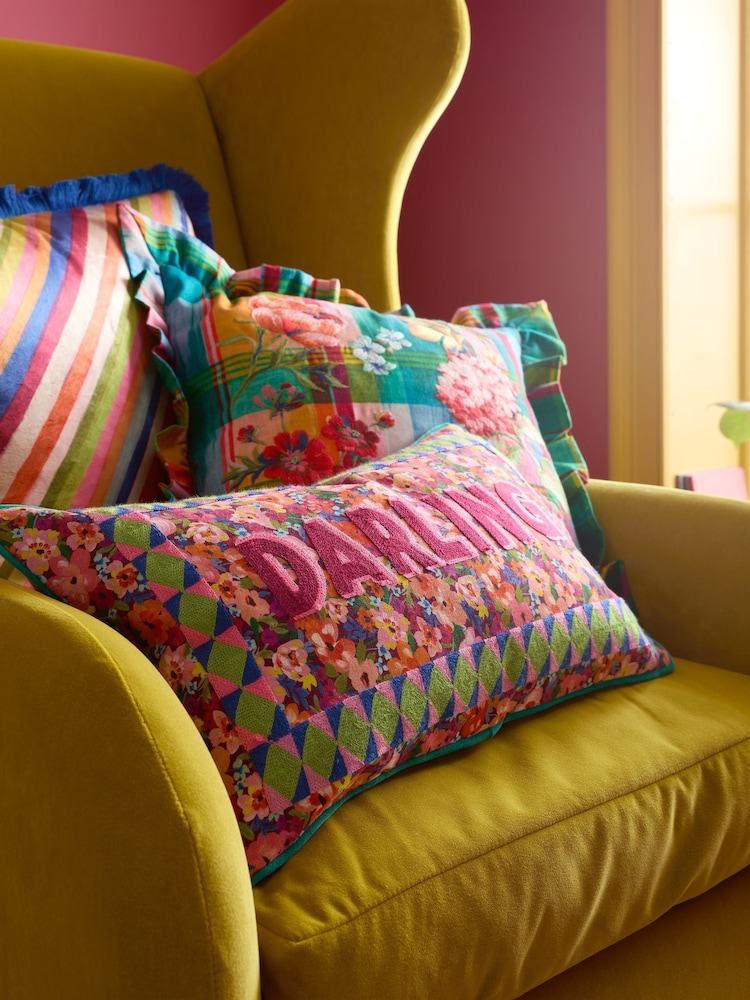 Sophie Robinson Bright Darling Ditsy Reversible Filled Cushion - Image 6 of 6 Sophie Robinson Bright Darling Ditsy Reversible Filled Cushion - Image 6 of 6
