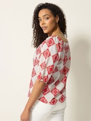 M&Co Cream Printed Tile Top - Image 2 of 6