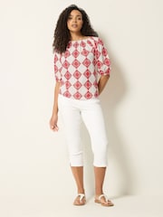 M&Co Cream Printed Tile Top - Image 3 of 6