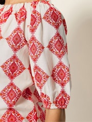 M&Co Cream Printed Tile Top - Image 5 of 6