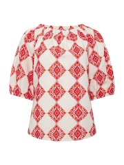 M&Co Cream Printed Tile Top - Image 6 of 6