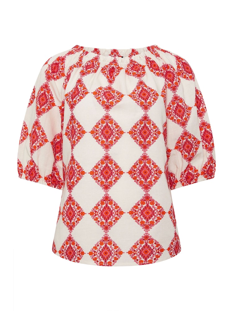 M&Co Cream Printed Tile Top - Image 6 of 6