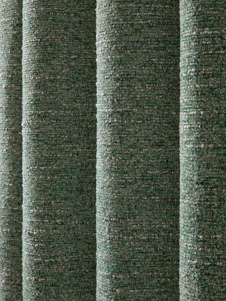 Catherine Lansfield Green Chunky Boucle Thermal Lined Eyelet Curtains - Image 4 of 4 Catherine Lansfield Green Chunky Boucle Thermal Lined Eyelet Curtains - Image 4 of 4
