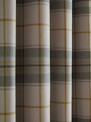 Catherine Lansfield Green Brushed Glencoe Check Woven Thermal Eyelet Curtains - Image 4 of 5