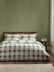 Catherine Lansfield Green Troon Check Brushed Cotton Duvet Cover and Pillowcase Set - Image 3 of 5