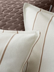 Bianca Natural Regal Stripe Brushed Cotton Duvet Cover and Pillowcase Set - Image 5 of 6