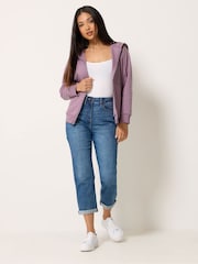 M&Co Purple Petite Zip Essential Hoodie - Image 2 of 5