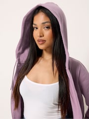 M&Co Purple Petite Zip Essential Hoodie - Image 4 of 5