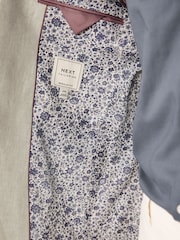 Sage Green Slim Fit Trimmed Linen Blazer - Image 10 of 11